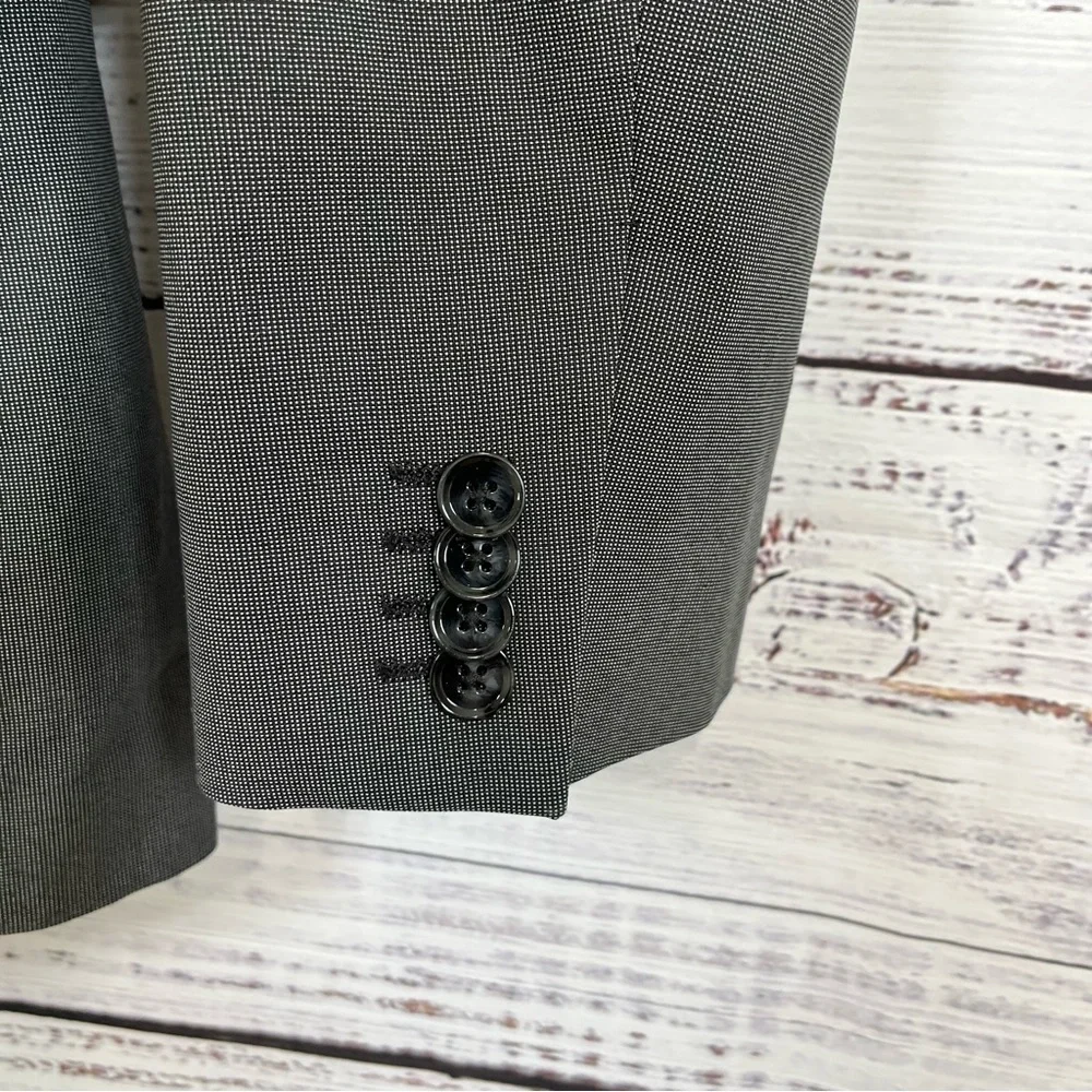 Express Photographer Gray Button Lined Blazer